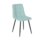 Scaun bucatarie / living fix Leann, tapitat, metal + textil, verde menta + negru