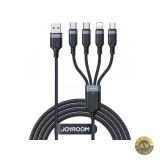 Cablu Incarcare USB-A - Lightning / microUSB / 2 x USB-C Joyroom S-1T4018A18 4in1 20W 1.2m Negru
