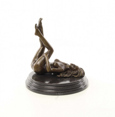 Nud - statueta erotica din bronz pe soclu din marmura EC-15 foto