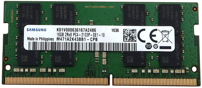 Memorie Laptop Sodimm Samsung 16GB DDR4 2Rx8 PC4-2133P M471A2K43DB1-CPB