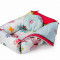 Set reductor bebe nest + paturica + pernuta pentru formarea capului bebelusului SomnArt, model fluturi, Bleu Relax KipRoom
