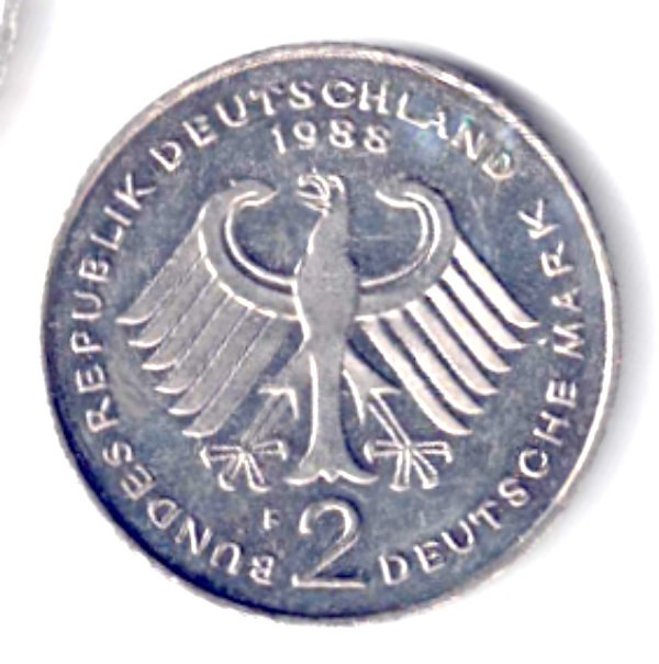 GERMANIA 2 MARCI MARK 1988 F XF AUNC