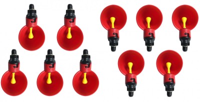 Set 10 dozatoare adapatoare apa pentru pasari, Plastic, Automat, Rosu, MyStyle&amp;reg; foto