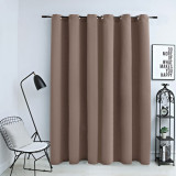 Draperie Opace Gri Taupe 290x245cm vidaXL, Inele Metalice, Poliester, Blocare Lumina