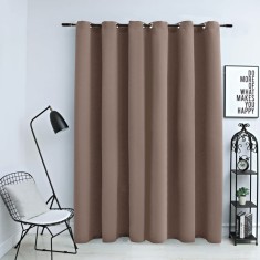 vidaXL Draperie opacă cu inele metalice, gri taupe, 290 x 245 cm 134437