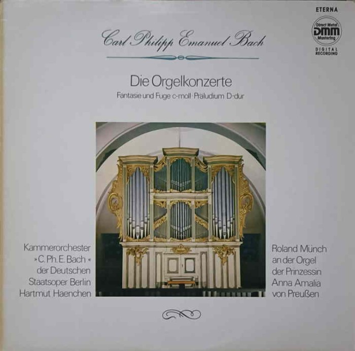 Disc vinil, LP. DIE ORGELKONZERTE. FANTASIE UND FUGE C-MOLL. PRALUDIUM D-DUR-CARL PHILIPP EMANUEL BACH-146885