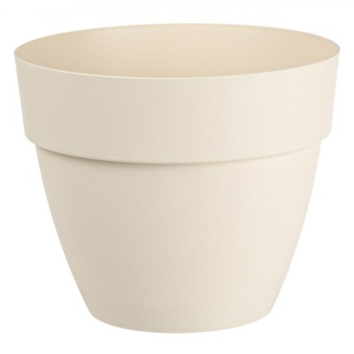 Ghiveci Flori, Plastic, Bej, Diametru 25 cm foto