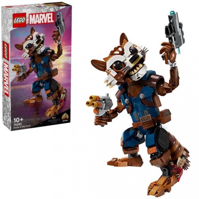 LEGO MARVEL SUPER HEROES ROCKET SI BEBELUSUL GROOT 76282 foto