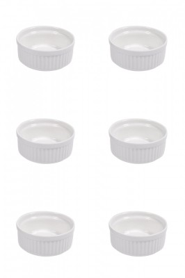Set boluri, 6 piese, 60 ml, Portelan, Alb foto