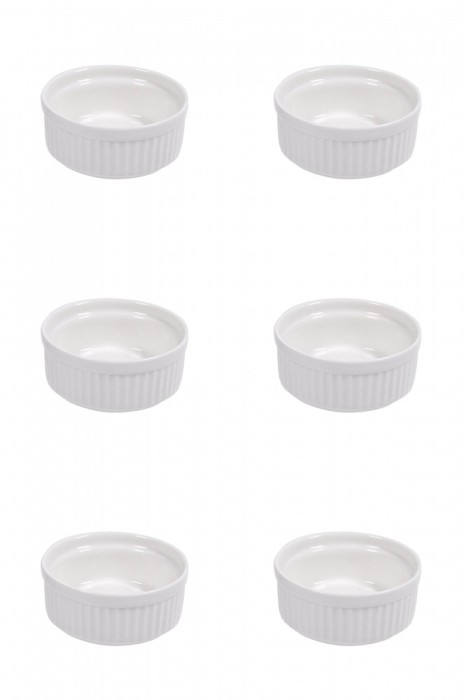 Set boluri, 6 piese, 60 ml, Portelan, Alb