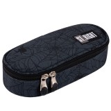 Penar borseta 1 compartiment, 1 extensie, oval, Majewski, Colectia Spider Web 2024, PC-01, 20.5x9.5x5 cm, Gri, St.Majewski