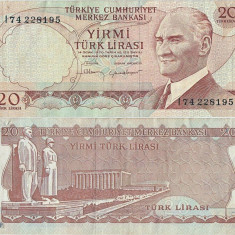 1983 ( 30 V ) , 20 turkish lira ( P-187b ) - Turcia