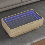VidaXL Măsuță de cafea cu LED stejar sonoma 90x50x30 cm lemn prelucrat