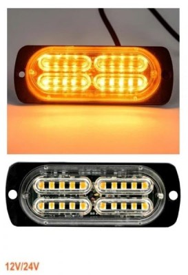 20 Led 12v 24v Lumina de intermitenta stroboscopica subtire foto
