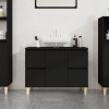 VidaXL Dulap de chiuvetă, negru, 80x33x60 cm, lemn prelucrat