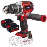 Einhell TP-CD 18/60 Li-i BL PXC + Twinpack - Masina de gaurit si insurubat cu percutie 60 Nm + Set 2 acumulatori Li-Ion 18 V 4 Ah