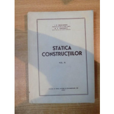 STATICA CONSTRUCTIILOR , VOL. III de I. P. PROCOFIEV , A. F. SMIRNOV , 1951