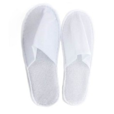 Papuci Frotir Inchisi, Marime Universala, Bumbac/Polipropilena, Culoare Alba, Papuci de Casa, Papuci pentru Hotel, Papuci pentru Clinici, Papuci pentr foto