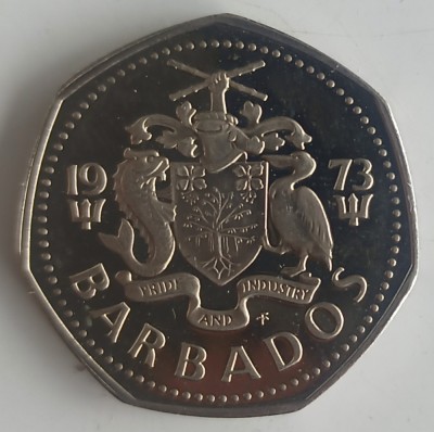 Moneda Barbados - 1 Dollar 1973 - Proof foto