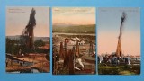 ROMANIA,3 CARTI POSTALE-necirculat/ camp petrolier,sonde