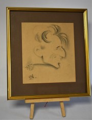 ( Hacik ) Cik Damadian (1919-1985) - Caricatura unui avocat din Iasi - anii 1940 foto