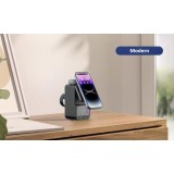 Incarcator wireless ZYTEQ&reg;️, tip statie de incarcare universala 4 in 1, compacta, cu boxa Bluetooth, lumina calda, fast charge CryoBoost 15W, negru