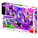 Puzzle 3 in 1 O zi cu Minnie, 55 piese, 5-8 ani