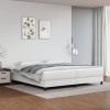VidaXL Cadru de pat box spring, alb, 200x200 cm, piele ecologică