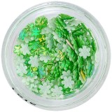 Flori 3D &ndash; verde perlat, INGINAILS