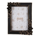 Cumpara ieftin Rama foto masa, perete polirasina neagra aurie 15x2x20 cm, 10x15 cm
