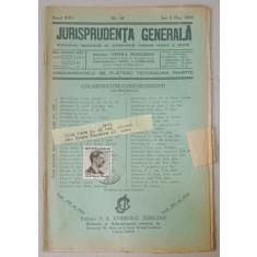 JURISPRUDENTA GENERALA , PUBLICATIUNE SAPTAMANALA DE JURISPRUDENTA REZUMATA ROMANA SI STREINA , NR.16 , 1938