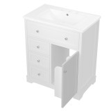 Dulap de baie cu lavoar, 76x46x87 cm, Alb