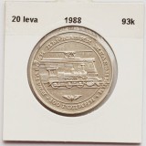 378 Bulgaria 20 Leva 1988 Bulgarian Railways km 171 argint, Europa