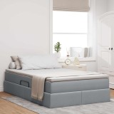 Cumpara ieftin Pat cu saltea si spatiu de depozitare Gri deschis 120 x 190 cm