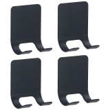 Cumpara ieftin Set 4 suporturi pentru baie, otel inoxidabil, adeziv, 6x4.5 cm, negru