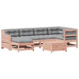 Set mobilier de gradina cu perne, 7 piese, lemn masiv douglas