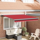 vidaXL Marchiză Manuală Retractabilă Roșie 350x250 cm