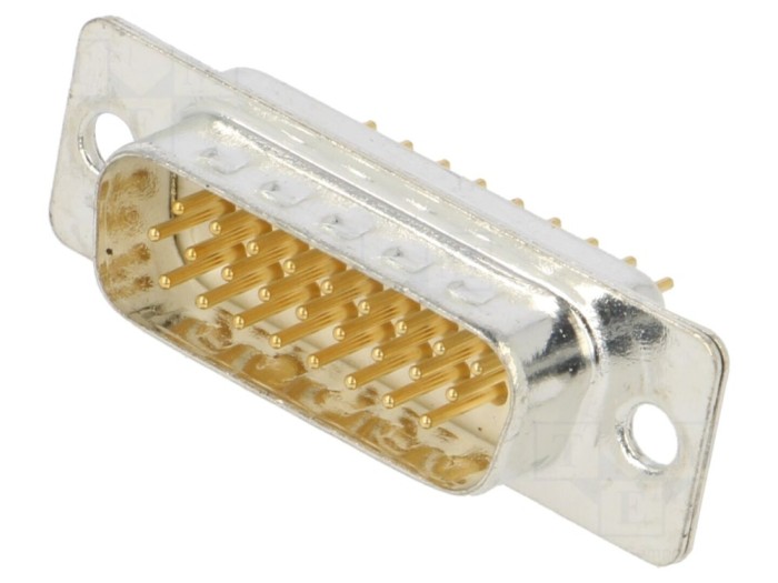 Conector D-Sub HD 26 pini, tată, THT