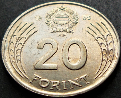 Moneda 20 FORINTI - RP UNGARA / UNGARIA, anul 1989 * cod 1071 foto