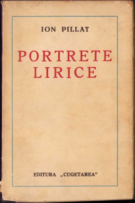 HST C529 Portrete lirice de Ion Pillat ediție interbelică