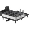 SONGMICS Suport vase inox cu scurgere extensibila, compartimente tacamuri si pahare, 51x49x23 cm, negru Household NewTrend