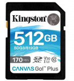 Card de Memorie SD Kingston Canvas GO Plus, 512GB, Class 10