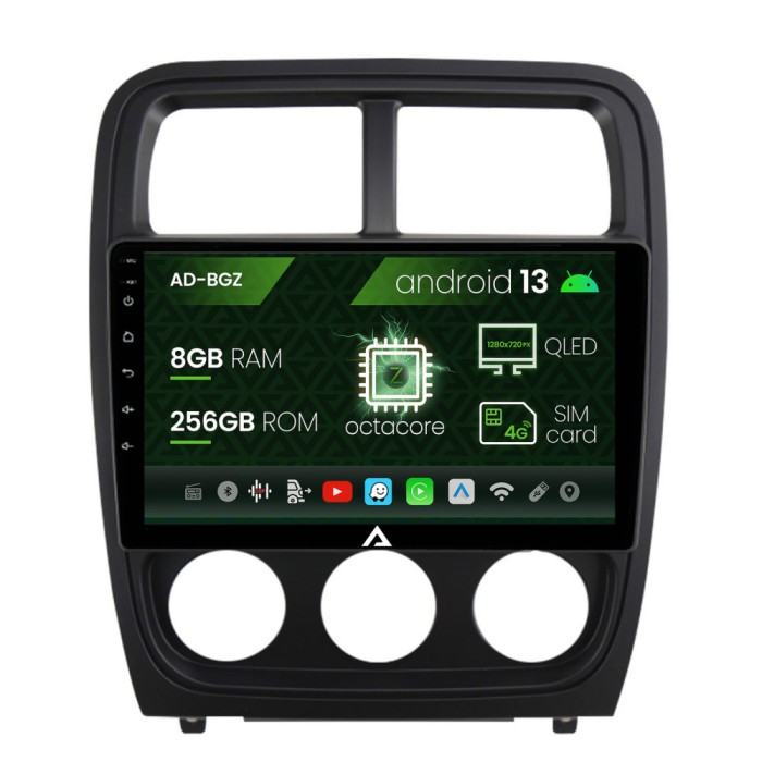 Navigatie Dodge Caliber (2010-2012), Android 13, Z-Octacore 8GB RAM + 256GB ROM, 9 Inch - AD-BGZ9008+AD-BGRKIT295V2