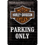 Placa metalica - Harley Davidson - Parking Only - 20x30 cm, Nostalgic Art Merchandising