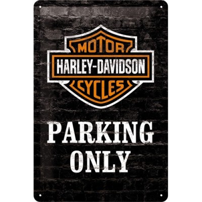 Placa metalica - Harley Davidson - Parking Only - 20x30 cm foto
