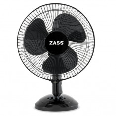 Ventilator de birou Zass ZTF 1202, 30cm diametru, 35W, Silentios si puternic, Culoare Negru - RESIGILAT