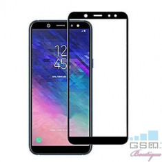 Geam Folie Sticla Protectie Display Samsung Galaxy A6 2018 Acoperire Completa Negru 4D foto