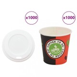 VidaXL Cești de cafea din h&acirc;rtie cu capace 1000 buc 4oz 120ml