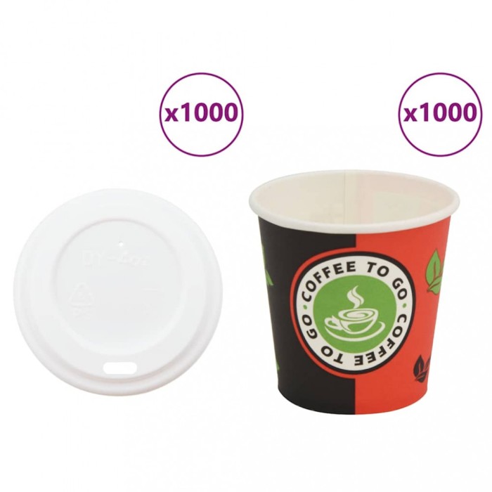 Cești de cafea din h&acirc;rtie cu capace 1000 buc 4oz 120ml