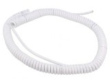 Cablu Spirala Neecranat PUR Alb 0,8m-3,2m